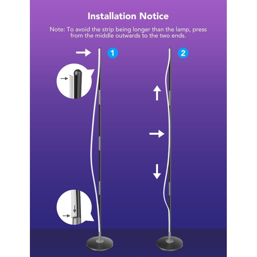 Govee - LED RGBW Dimmbare Stehlampe LITE MATTER LED/24W/230V Wi-Fi 36 cm
