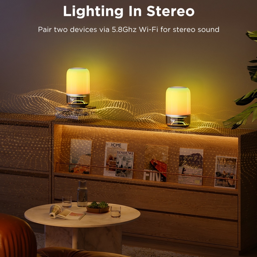 Govee - LED RGBW dimmbare Tischlampe mit integriertem Lautsprecher LED/36W/12V Wi-Fi