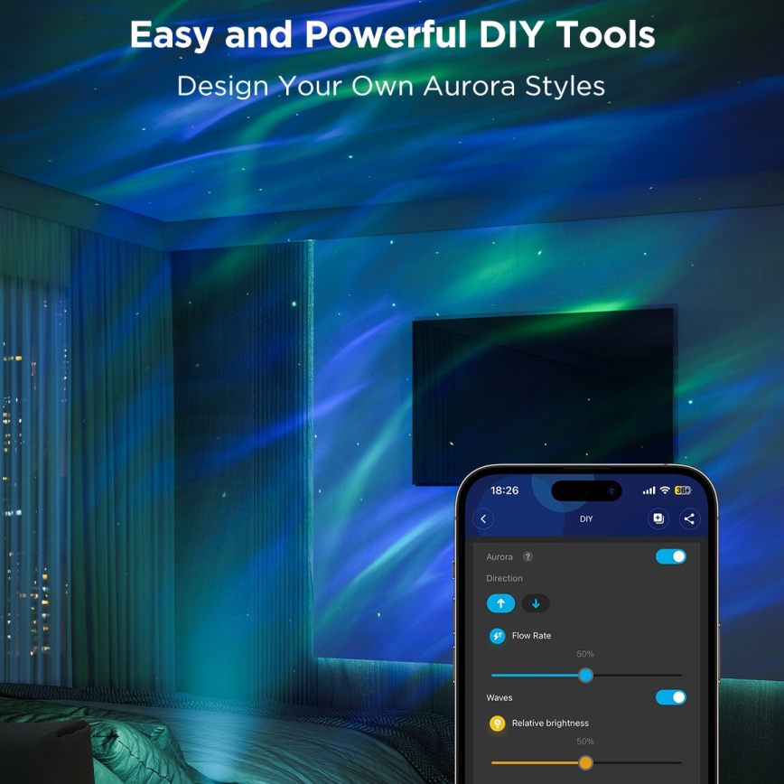 Govee - LED-RGBW-Projektor Galaxy Light Pro Wi-Fi Matter