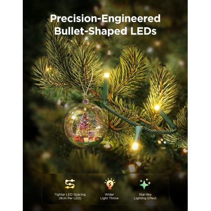Govee - LED RGBWIC Guirlande de Noël extérieure 2700-6500K 30m Wi-Fi Matter IP65