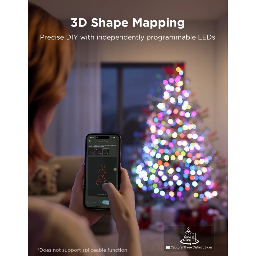 Govee - LED RGBWIC Guirlande de Noël extérieure 2700-6500K 30m Wi-Fi Matter IP65