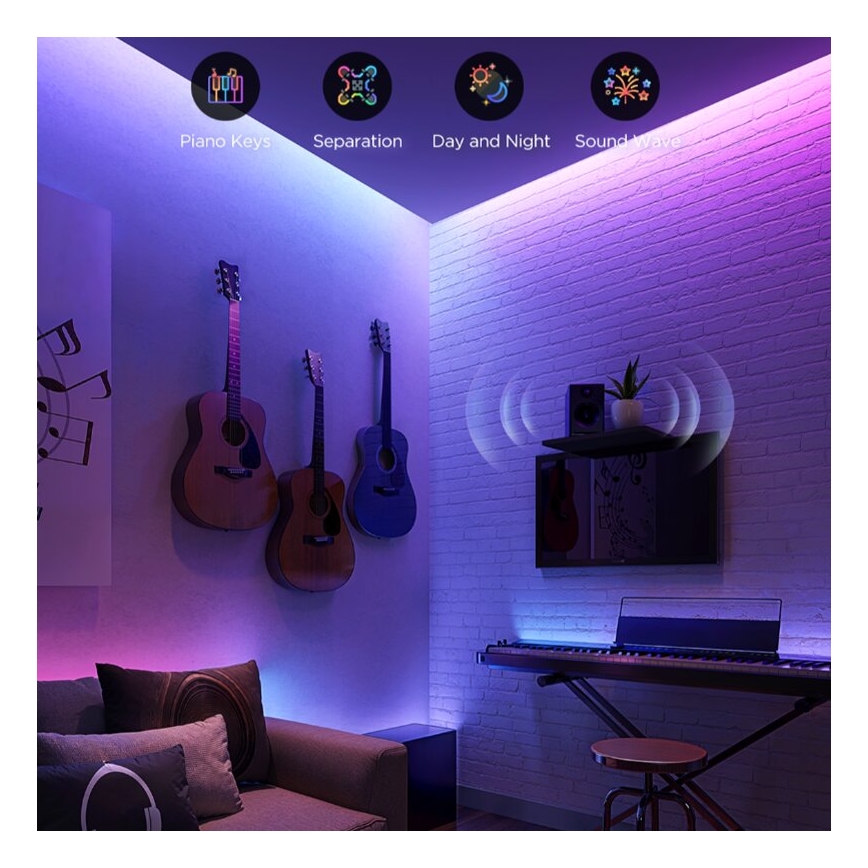 Govee - LED RGBWWIC Striscia dimmerabile Striscia Lampada 2 Pro 5m Wi-Fi Matter