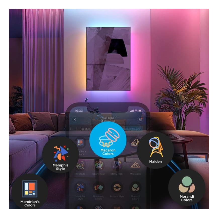 Govee - LED RGBWWIC Striscia dimmerabile Striscia Lampada 2 Pro 5m Wi-Fi Matter