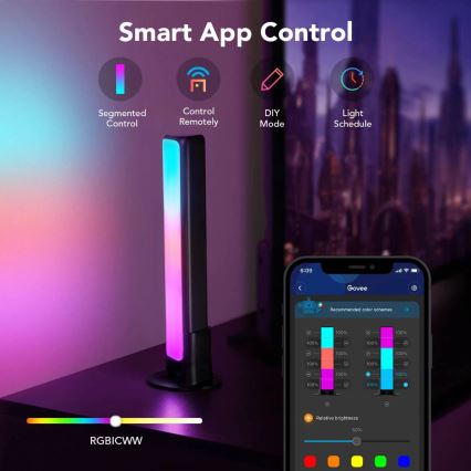 Govee - LOT 2x Flow Plus SMART LED TV & Gaming - RGBICWW Wi-Fi