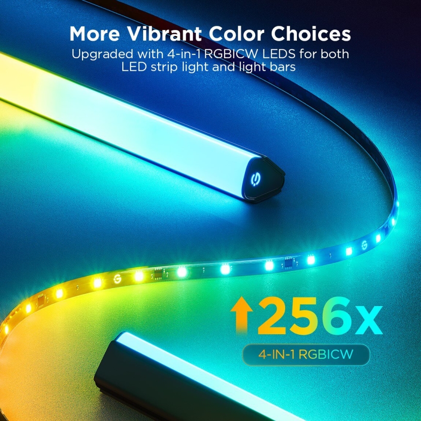 Govee - LOT 2x Rétroéclairage Backlight TV 55-65" SMART LED RGBICW Wi-Fi