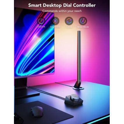 Govee - LOT 2x Smart Gaming Wi-Fi LED RGBIC Panels + Smart Dual + télécommande