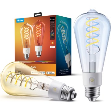 Govee - Lot de 2 ampoules LED RGBWW dimmables Smart MATTER ST64 E27/5W/230V 2700-6500K Wi-Fi