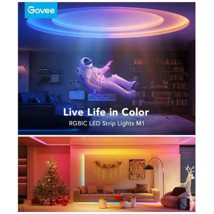 Govee - M1 PRO PREMIUM Smart RGBICW+ Striscia LED 2m Wi-Fi Matter