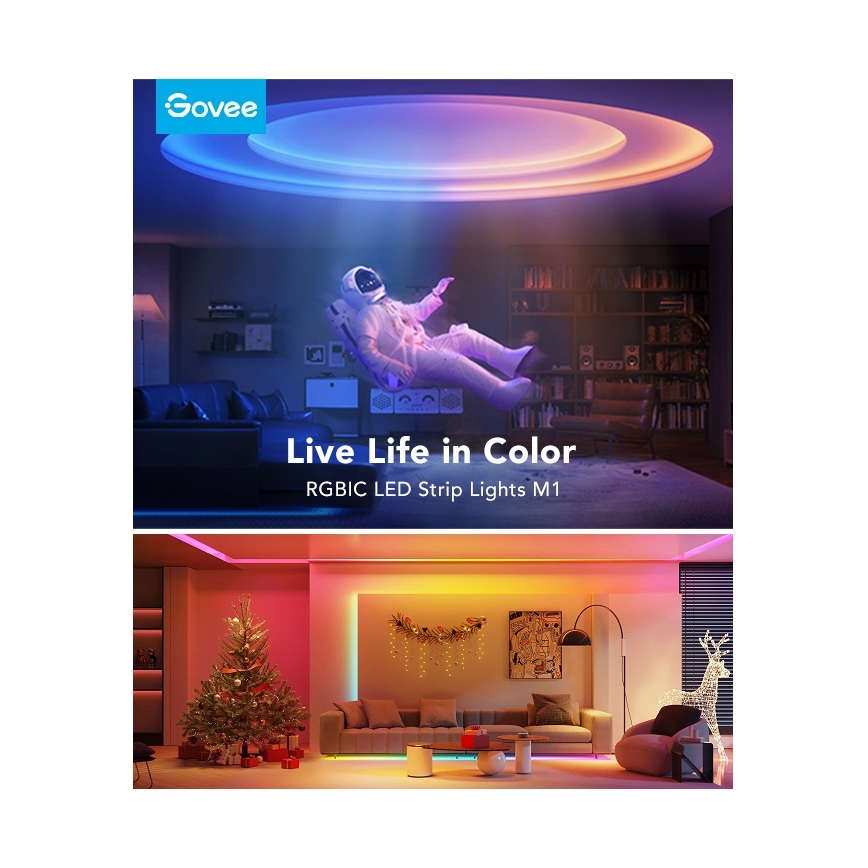 Govee - M1 PRO PREMIUM Smart RGBICW+ Striscia LED 2m Wi-Fi Matter