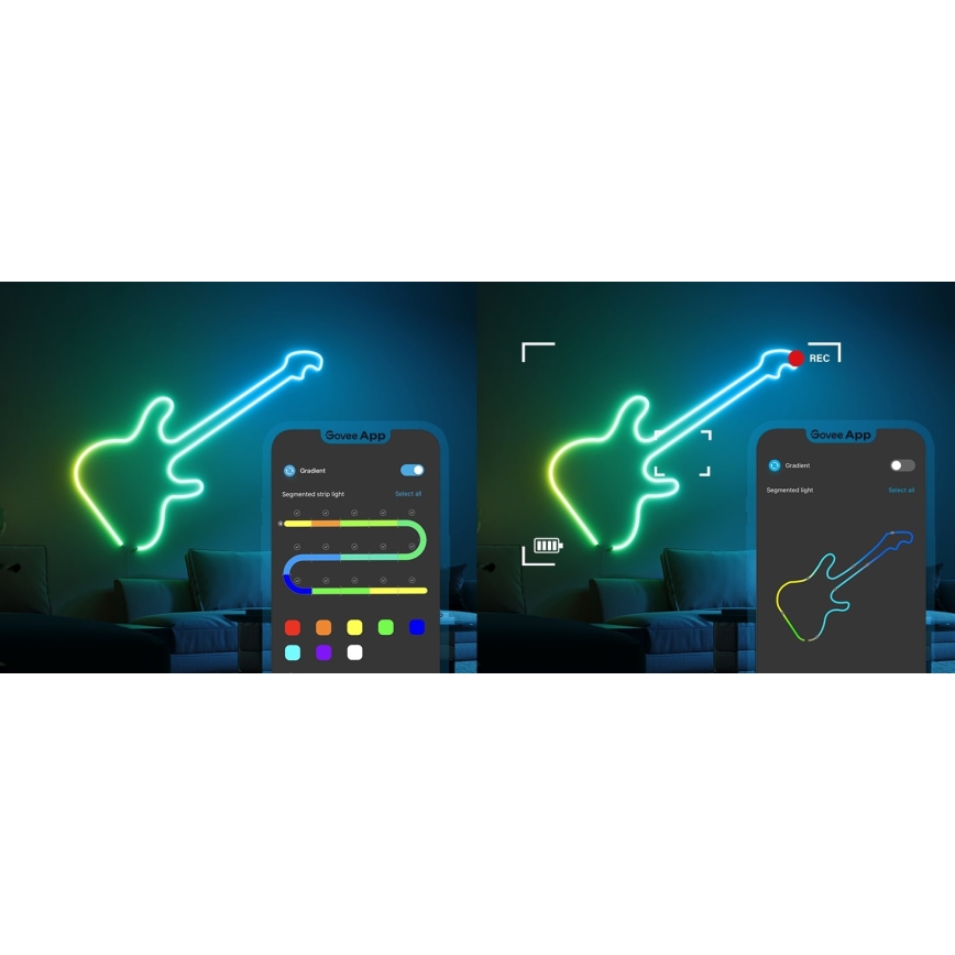 Govee - Neon 2 MATTER pieghevole Striscia LED 5m RGBIC Wi-Fi IP67