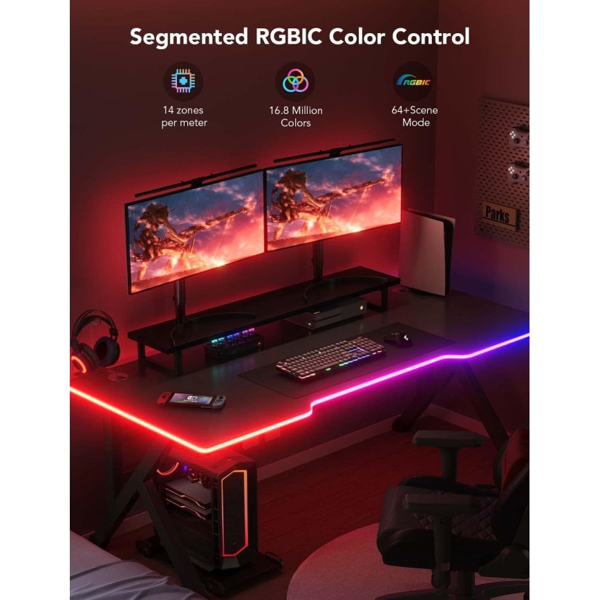 Govee - Neon LED tavolo retroilluminazione 3m RGBIC Wi-Fi