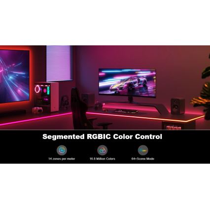 Govee - Neon LED tavolo retroilluminazione 3m RGBIC Wi-Fi