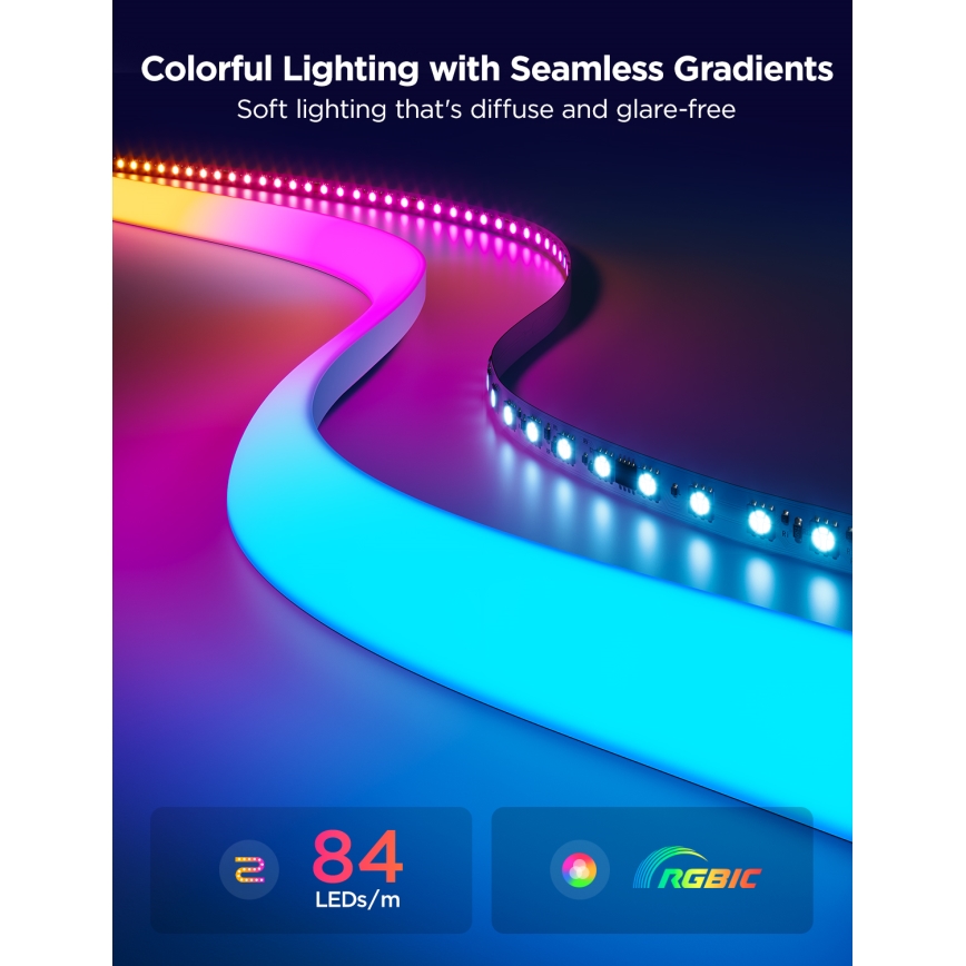 Govee - Neon MATTER LED binario d'angolo 5m RGBIC Wi-Fi