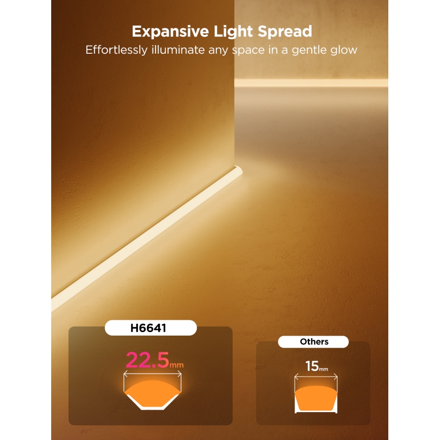 Govee - Neon MATTER LED binario d'angolo 5m RGBIC Wi-Fi