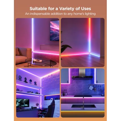 Govee - Neon MATTER LED binario d'angolo 5m RGBIC Wi-Fi