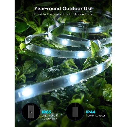 Govee - Outdoor Pro SMART RGBICWW Ruban LED extérieur 10m 2700-6500K Wi-Fi IP65