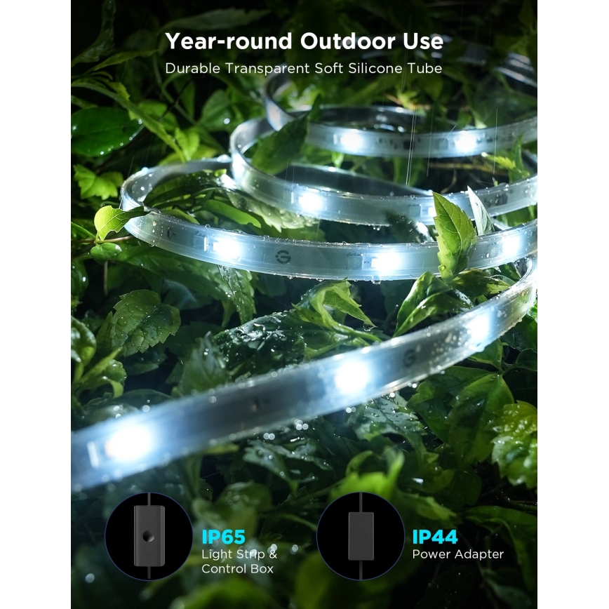 Govee - Outdoor Pro SMART RGBICWW Ruban LED extérieur 10m 2700-6500K Wi-Fi IP65