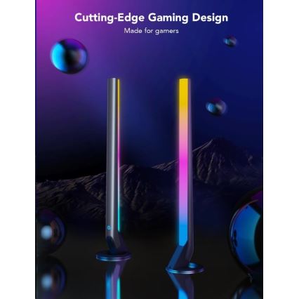 Govee - Lot de 2 panneaux LED RGBIC Smart Gaming Wi-Fi + Smart Dual noir + télécommande