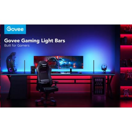 Govee - Lot de 2 panneaux LED RGBIC Smart Gaming Wi-Fi + Smart Dual noir + télécommande