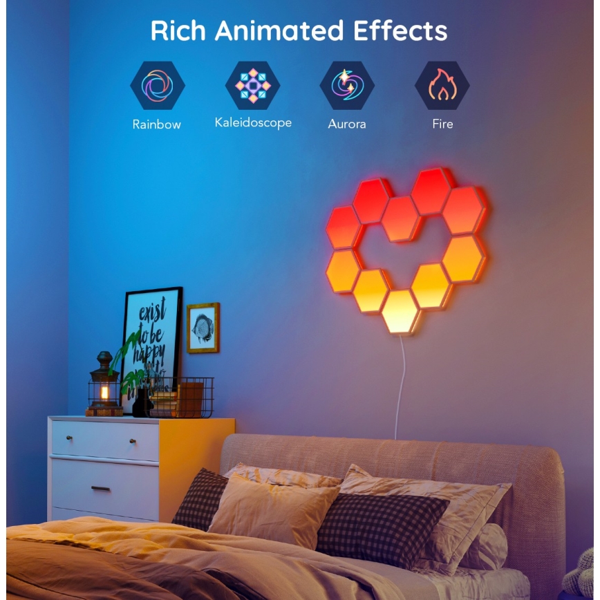 Govee - ENSEMBLE de 10 panneaux LED RGB dimmables LED/36W/230V Wi-Fi