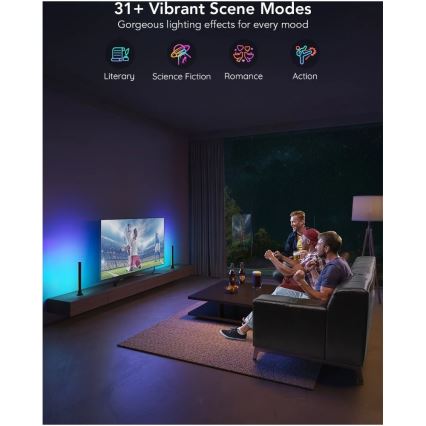 Govee - Panneau LED RGBIC intelligent 38 cm pour TV 43-75 - lot de 2 Wi-Fi