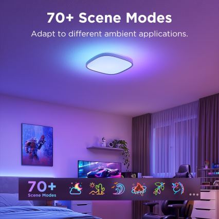 Govee - Plafonnier à intensité variable RGBIC LED/24W/230V 2700-6500K Wi-Fi 30x30 cm