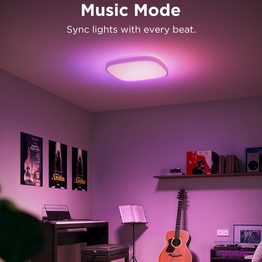 Govee - Plafonnier à intensité variable RGBIC LED/24W/230V 2700-6500K Wi-Fi 30x30 cm