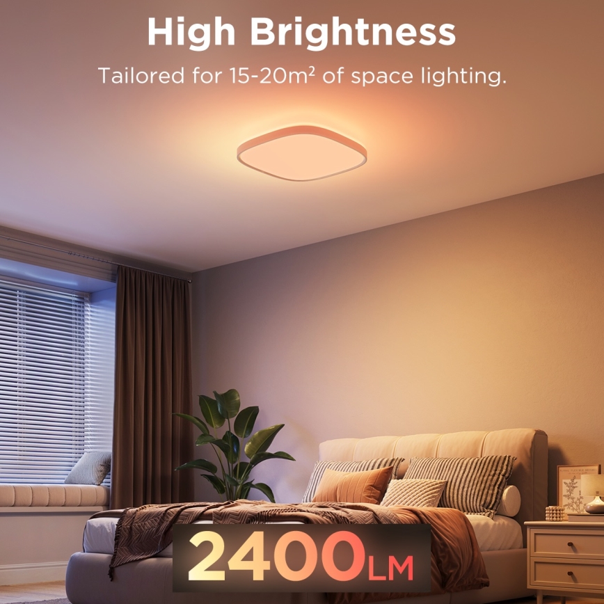Govee - Plafonnier à intensité variable RGBIC LED/24W/230V 2700-6500K Wi-Fi 30x30 cm
