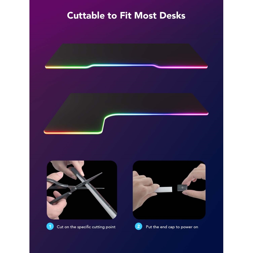 Govee - Rétro-éclairage de table néon LED 3m RGBIC Wi-Fi