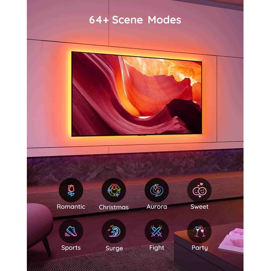 Govee - Rétroéclairage TV 46-60" SMART LED RGB + télécommande