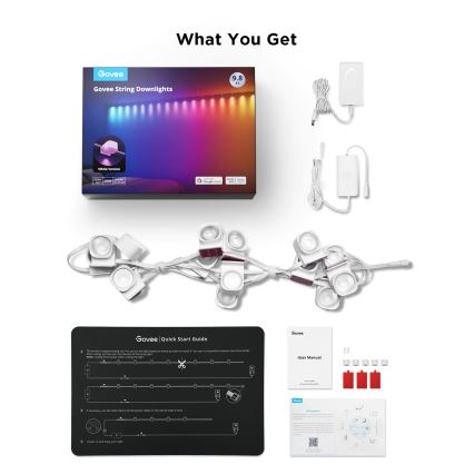 Govee - RGBIC LED Faretti a stringa 3m Wi-Fi