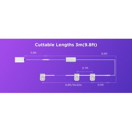 Govee - RGBIC LED Spot sur câble 3m Wi-Fi