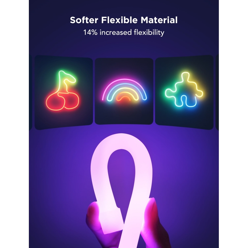 Govee - Ruban LED flexible Neon 2 MATTER 3m RGBIC Wi-Fi IP67