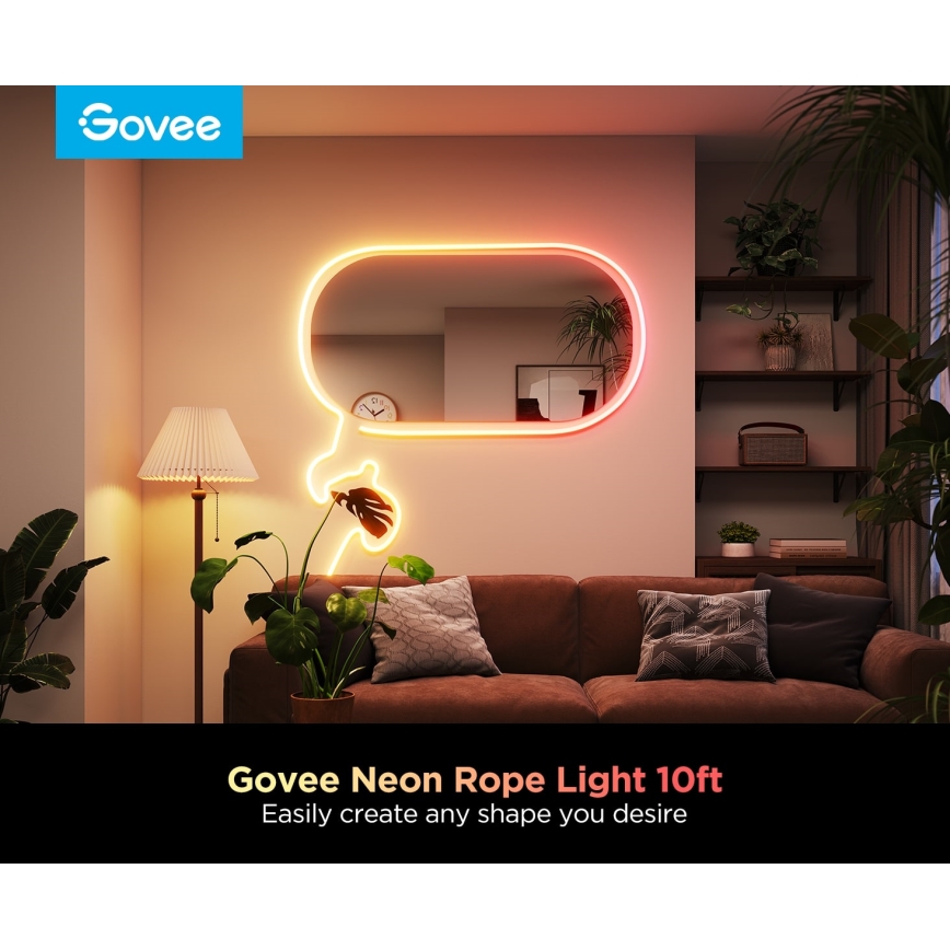 Govee - Ruban LED flexible Neon 2 MATTER 3m RGBIC Wi-Fi IP67