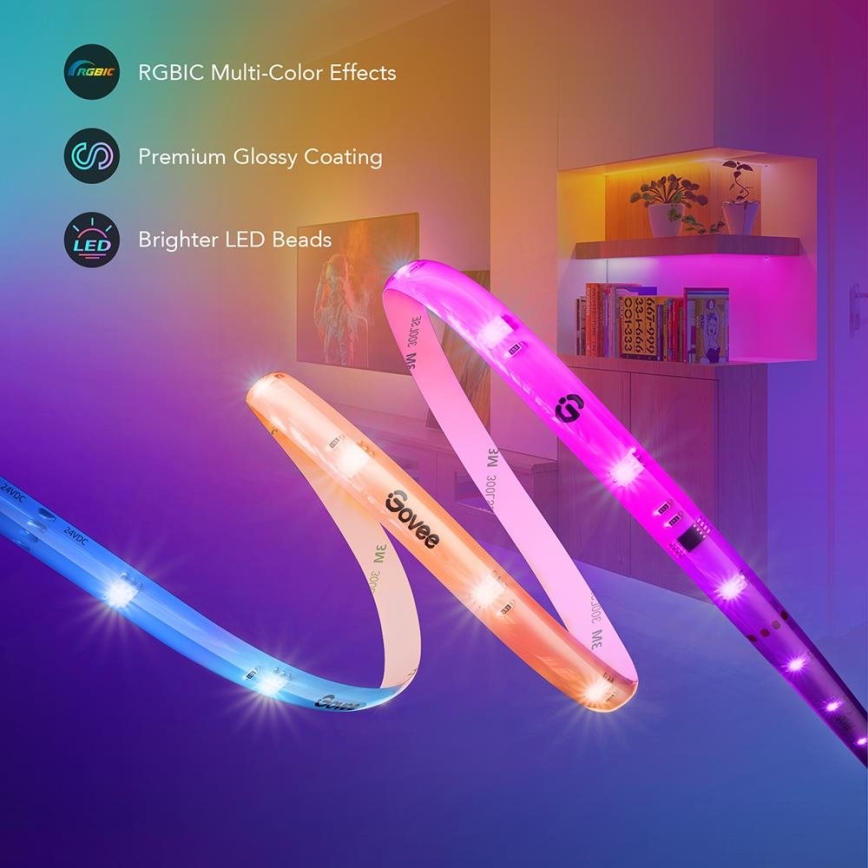 Govee - Ruban Wi-Fi RGBIC Smart PRO 5m - très résistant