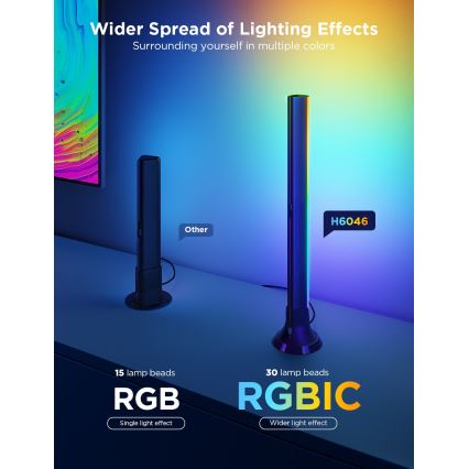Govee - SET 2x Backlight TV 55-65" SMART LED retroilluminazione RGBICW Wi-Fi