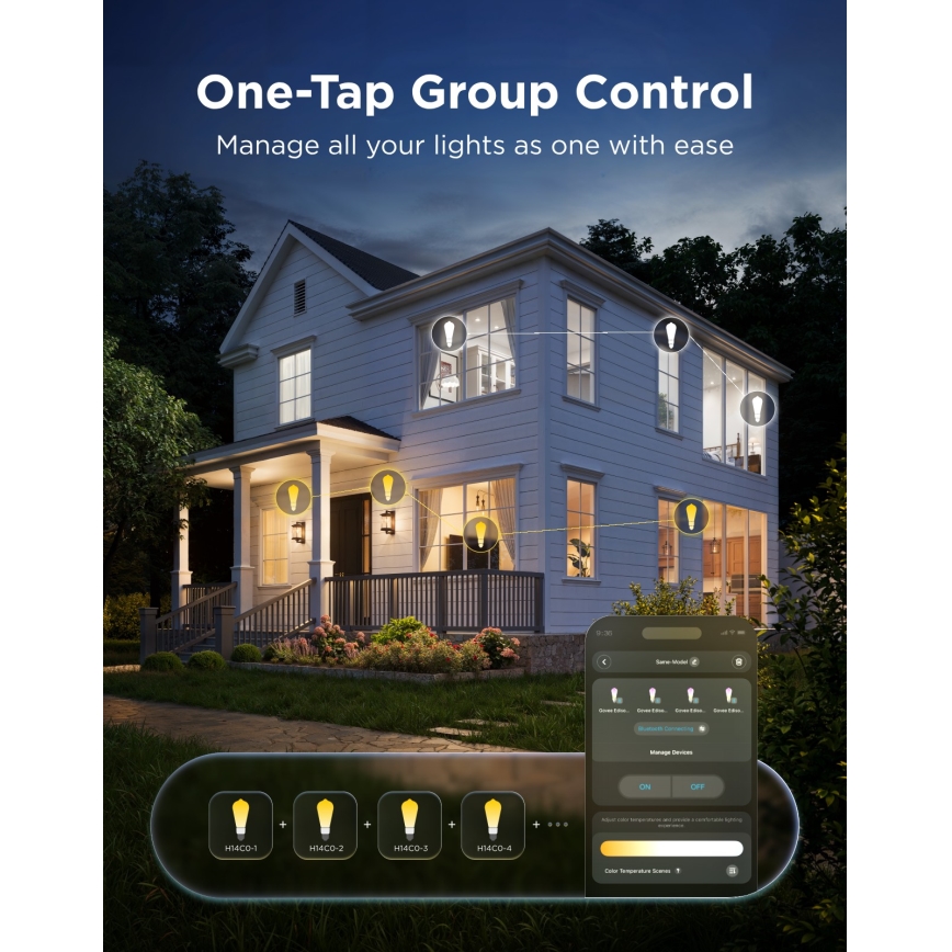 Govee - Confezione da 2 lampadine LED RGBWW dimmerabili Smart MATTER ST64 E27/5W/230V 2700-6500K Wi-Fi