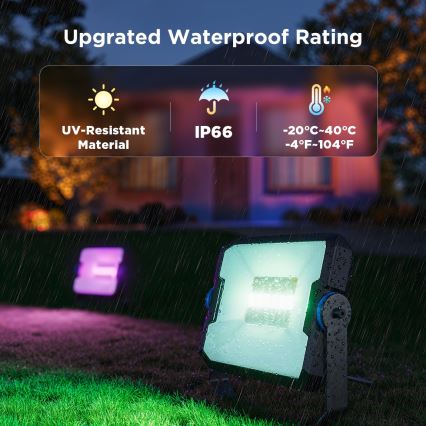 Govee - Set da 4 proiettori LED RGBICWW dimmerabili, 24W, 230V, IP66, Matter, Wi‑Fi