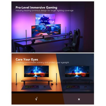 Govee - Smart Gaming Wi‑Fi LED-Paneele + Smart Dual-Controller Weiß Wi‑Fi