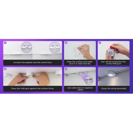 Govee - Spot sur câble LED RGBIC 5m Wi-Fi