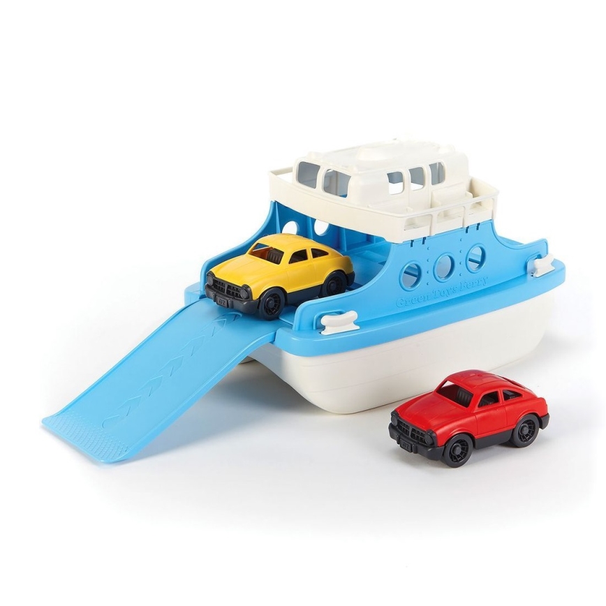 Green Toys - Ferry avec voitures blanc/bleu