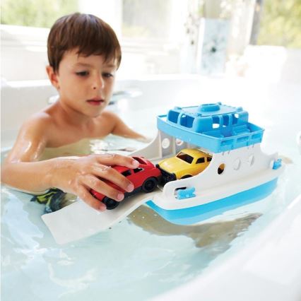 Green Toys - Ferry avec voitures blanc/bleu