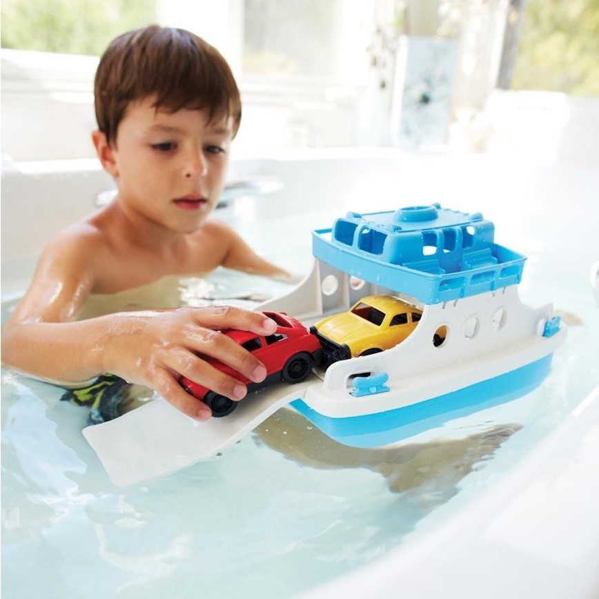 Green Toys - Ferry avec voitures blanc/bleu