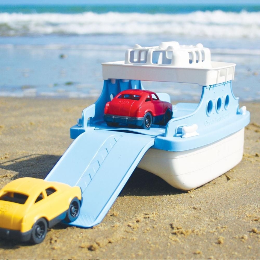 Green Toys - Ferry avec voitures blanc/bleu