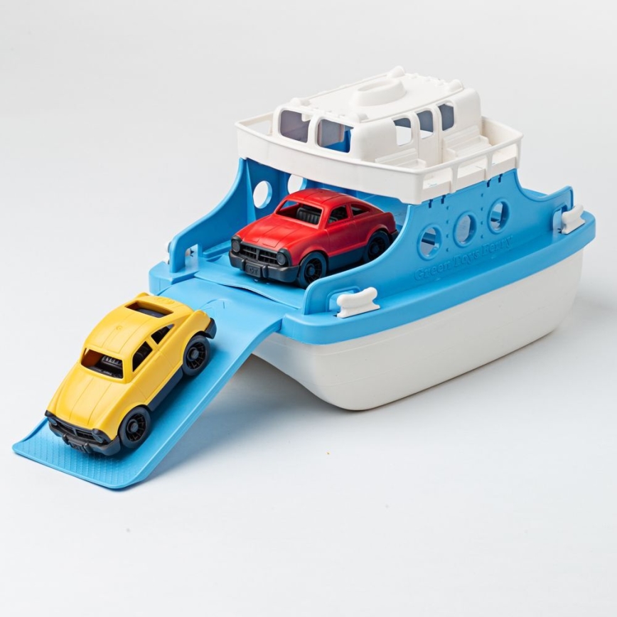 Green Toys - Ferry avec voitures blanc/bleu