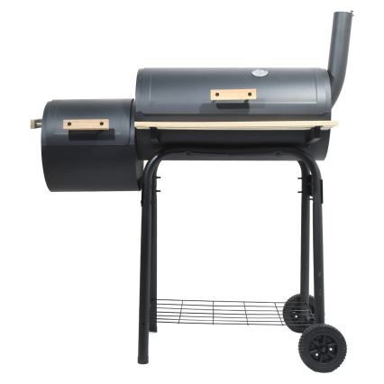 Griglia a carbone con affumicatoio nero/legno