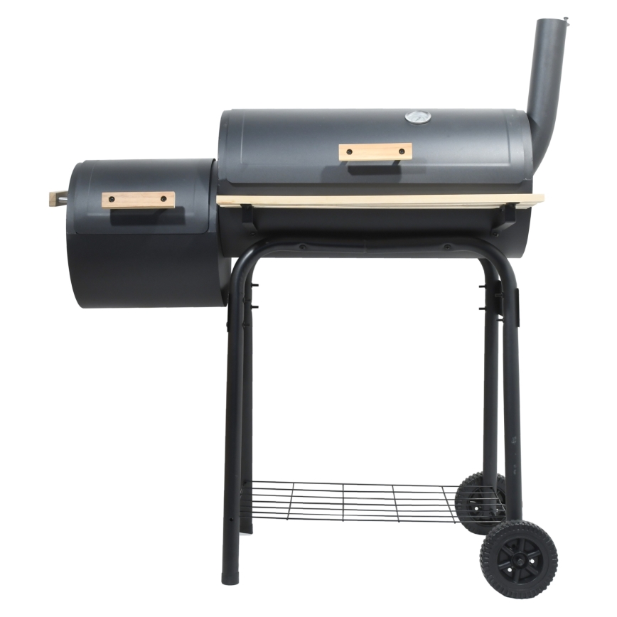 Griglia a carbone con affumicatoio nero/legno