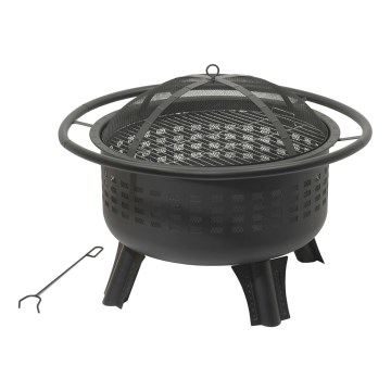 Griglia portatile a legna nero