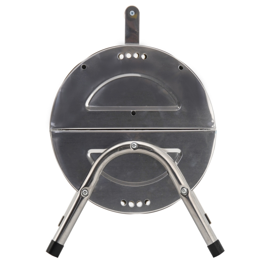 Grill à charbon de bois portable chrome brillant