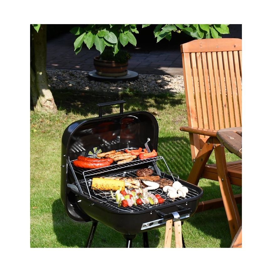Grill à charbon portable noir